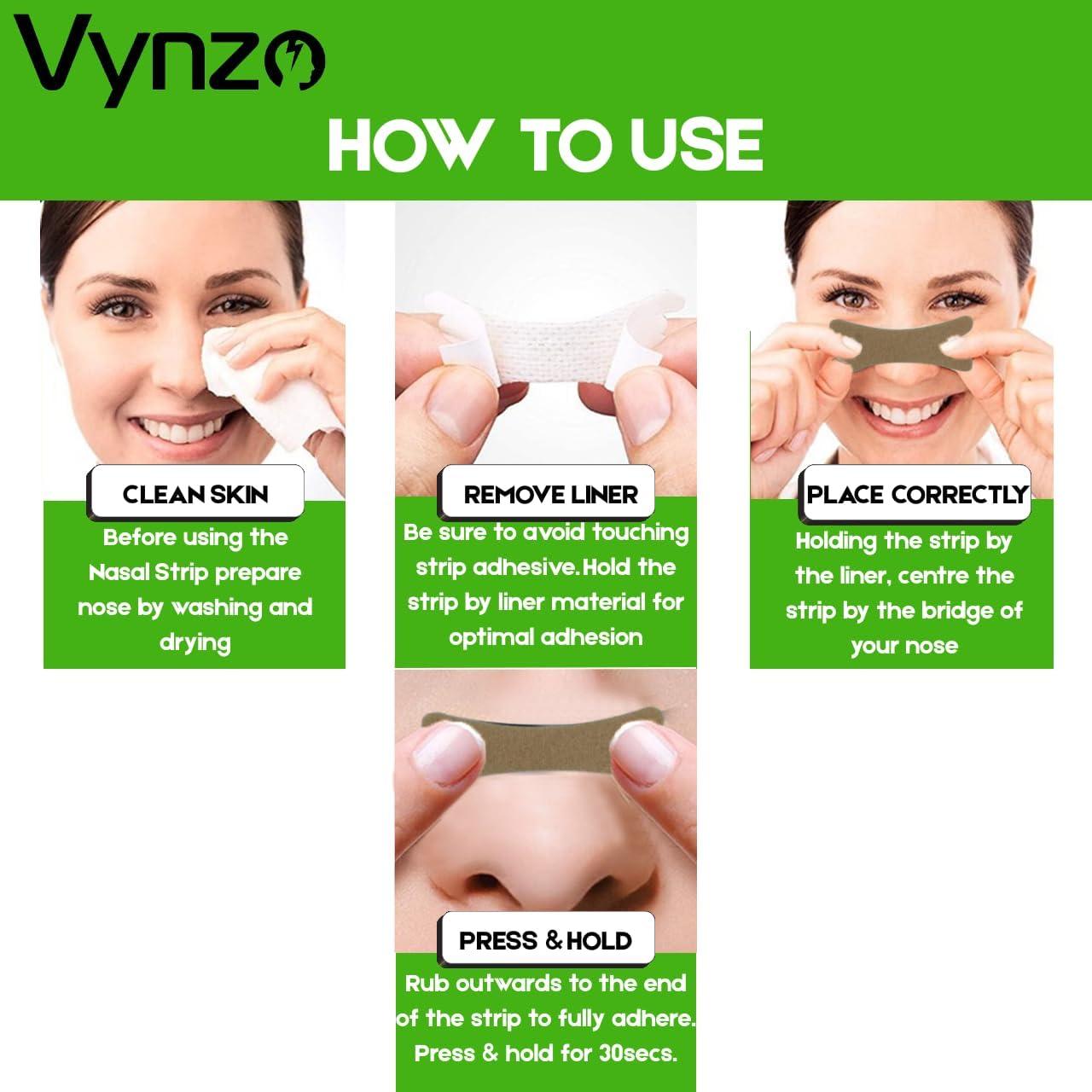 Tiras Nasales VYNZO para Ronquidos - 30 Unidades Hipoalergénicas