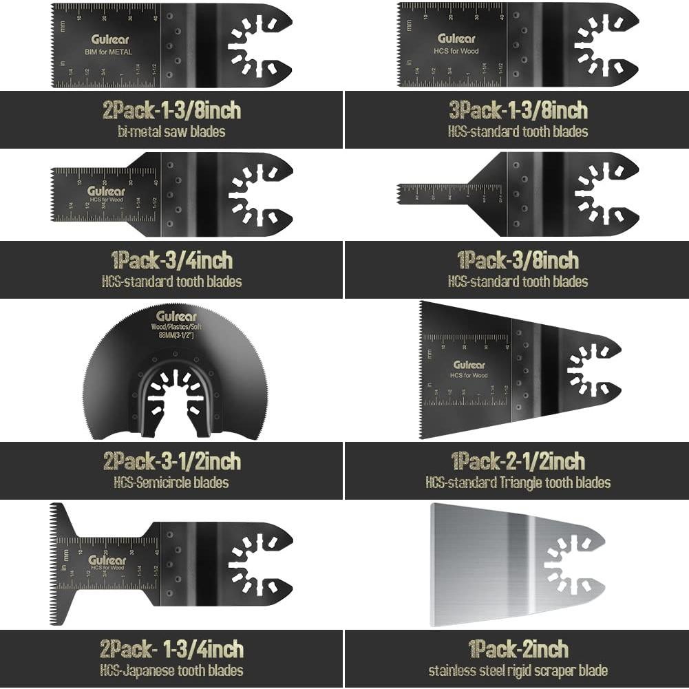 15PCS Cuchillas de Sierra Oscilante Gulrear para Dewalt y Bosch