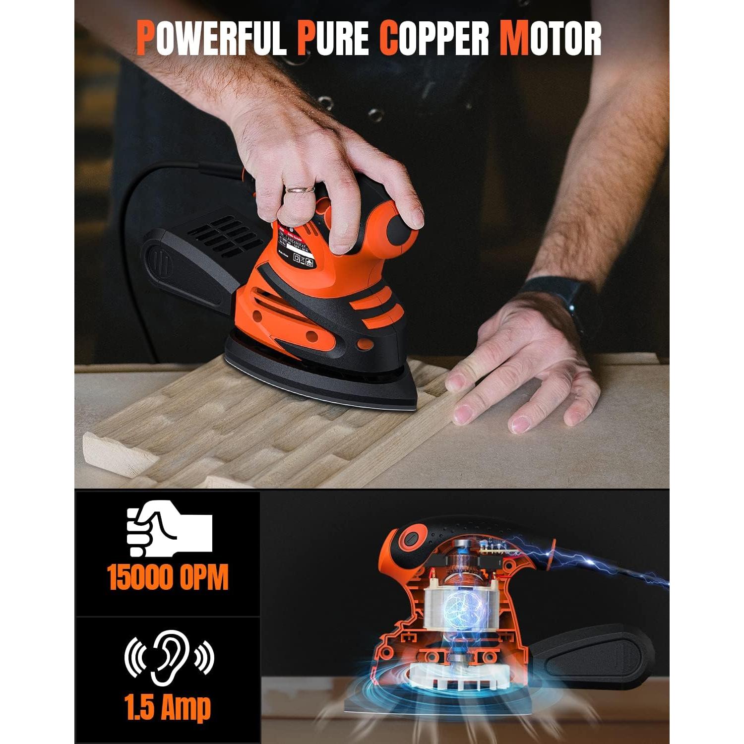 Lijadora de Detalle DWT 1.5A 15000 RPM con 24 Papeles de Lija