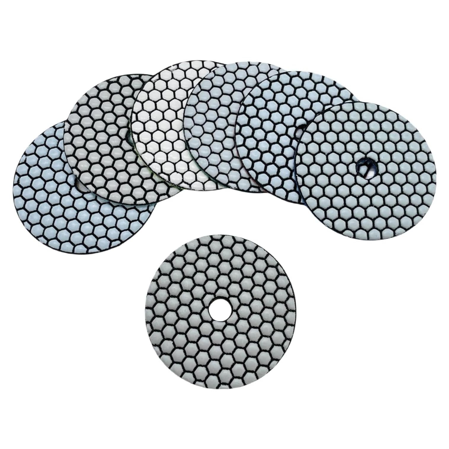 Almohadillas de Pulido de Diamante ComeFloor 4" 7 Piezas Grano 50#