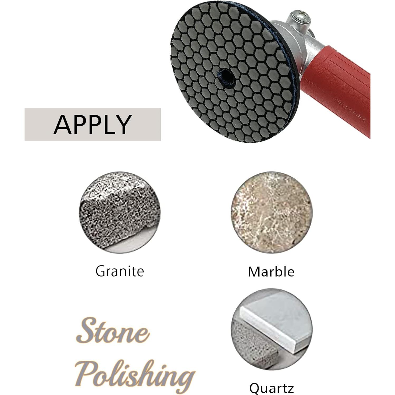 Almohadillas de Pulido de Diamante ComeFloor 4" 7 Piezas Grano 50#