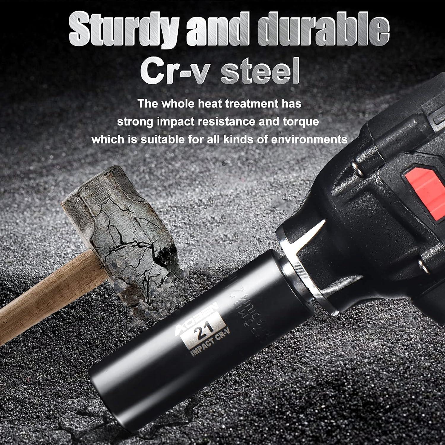 Juego de Enchufes de Impacto AOBEN 29 Piezas 1/2" SAE/Métrico