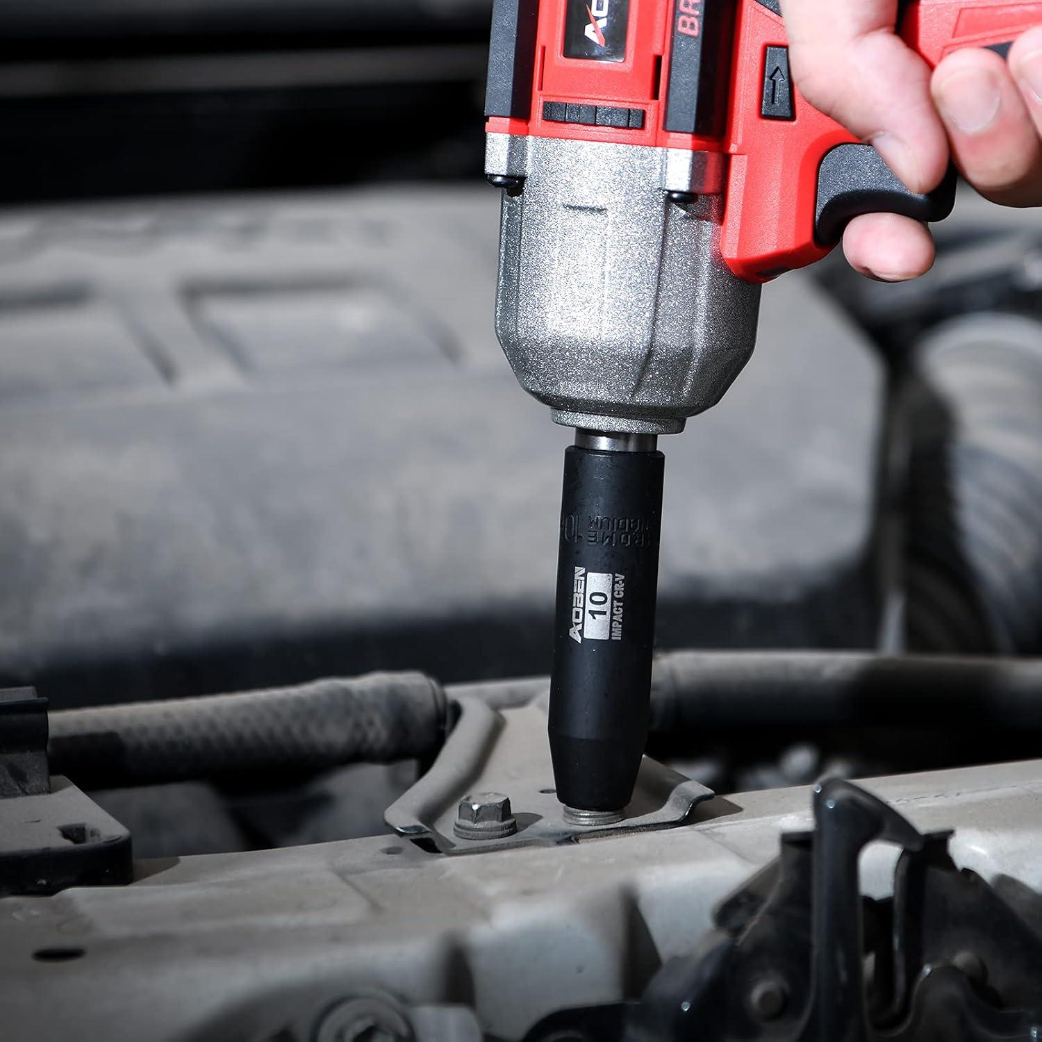 Juego de Enchufes de Impacto AOBEN 29 Piezas 1/2" SAE/Métrico