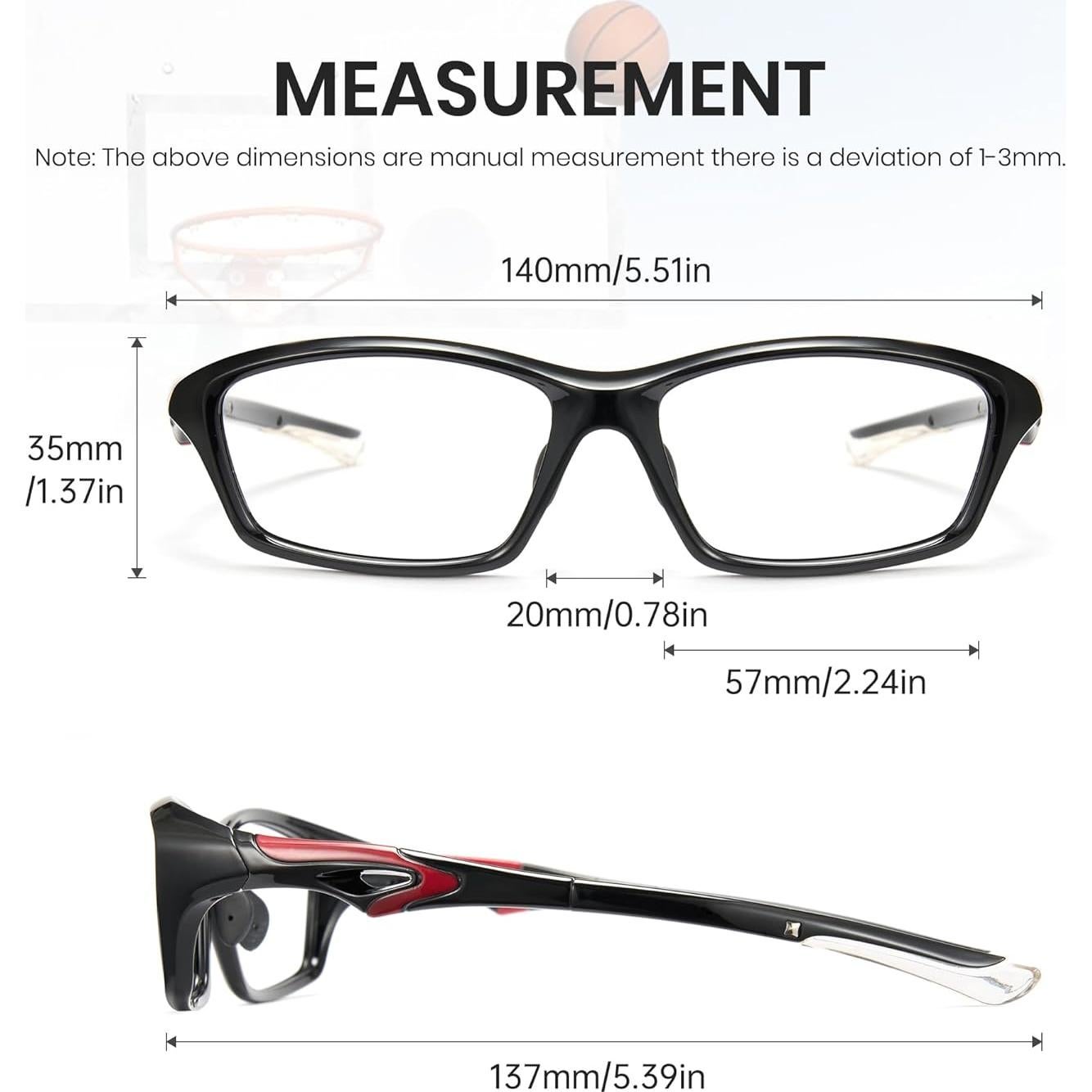 Gafas de luz azul Cyxus Y2K con marco negro y lente clara