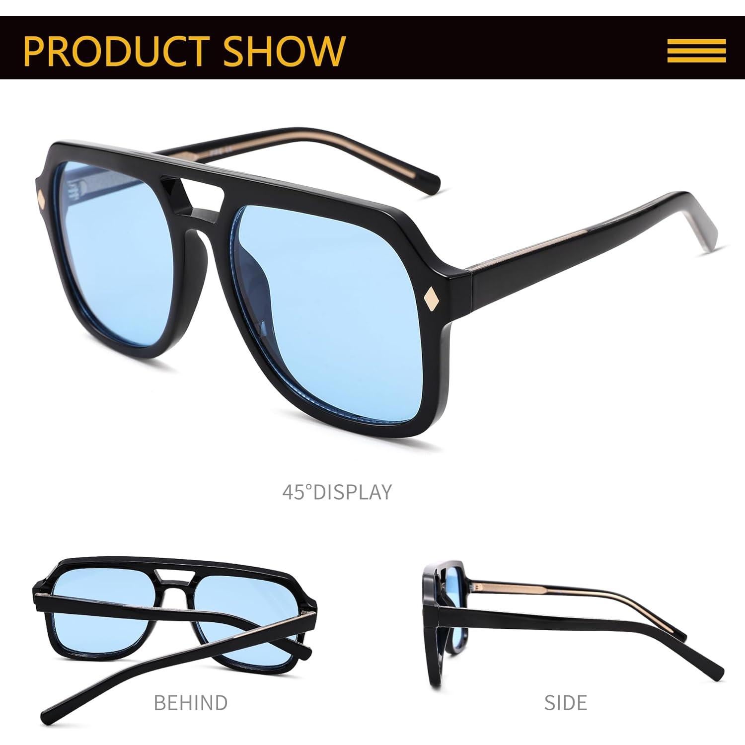 Gafas de Sol Aviador Pro Acme Retro Sobredimensionadas UV400