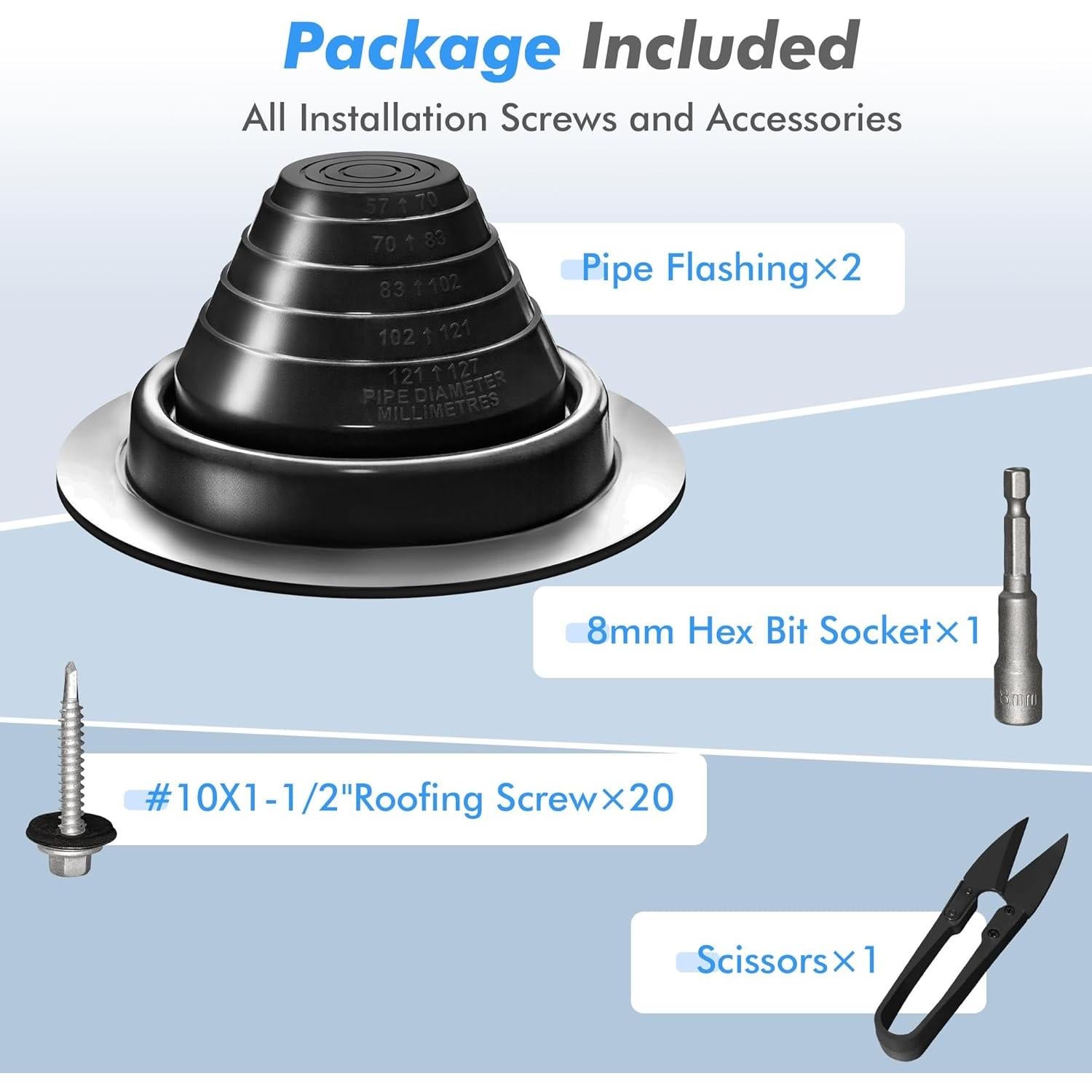 Kit de Ventilación de Techo ACNOYEL - 2 Pcs, Silicona Negra