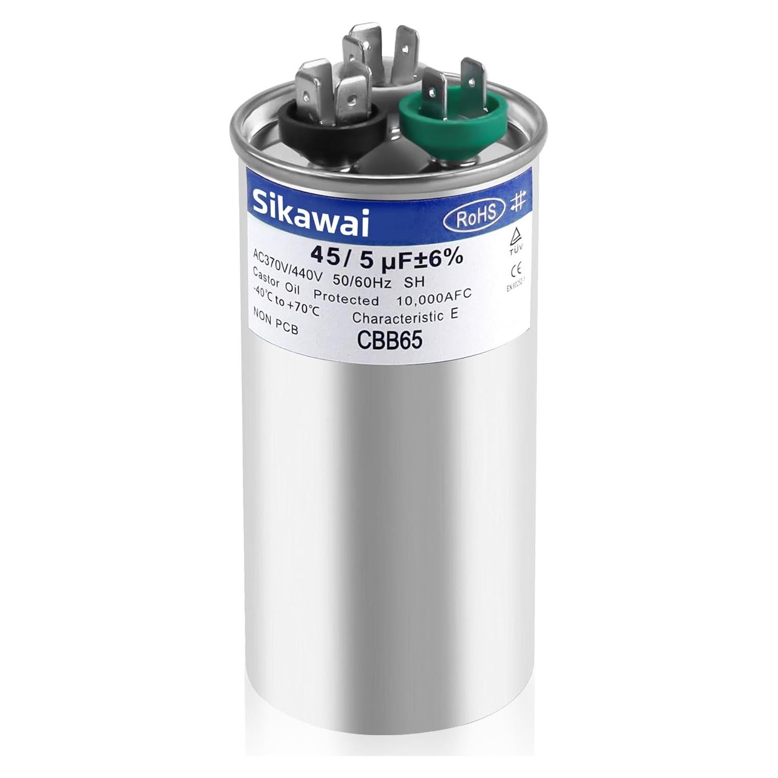 Capacitor CBB65B 45/5uF 370/440V Sikawai para Aire Acondicionado