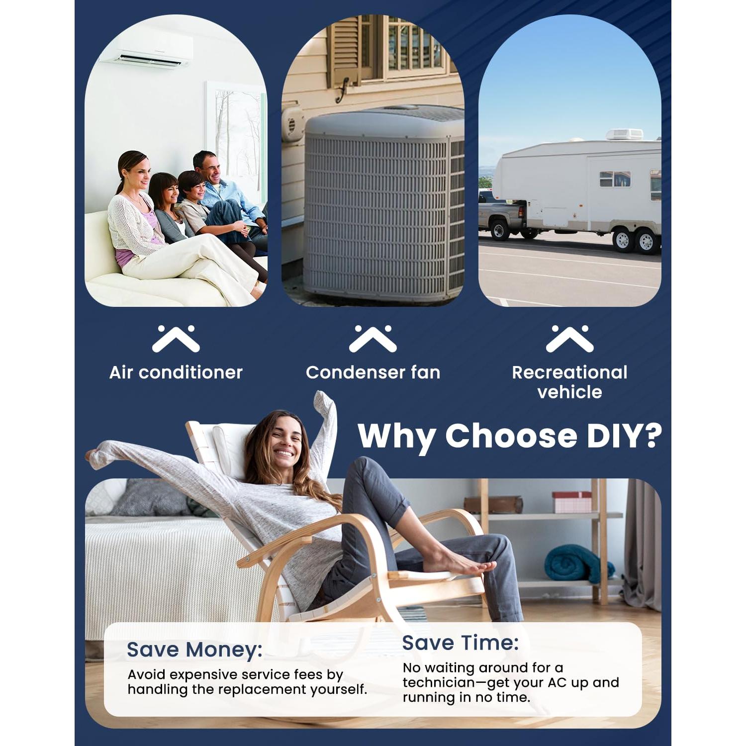 Capacitor CBB65B 45/5uF 370/440V Sikawai para Aire Acondicionado