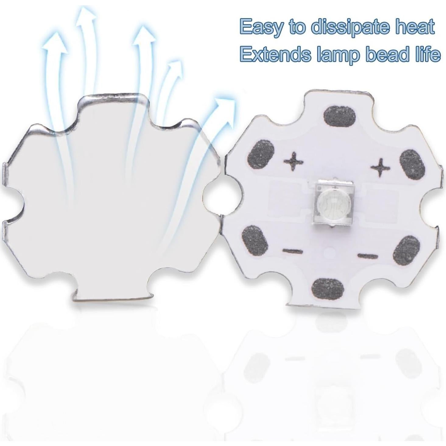 5 Pcs Luz LED UV 365-370nm Alta Potencia LEDGUHON