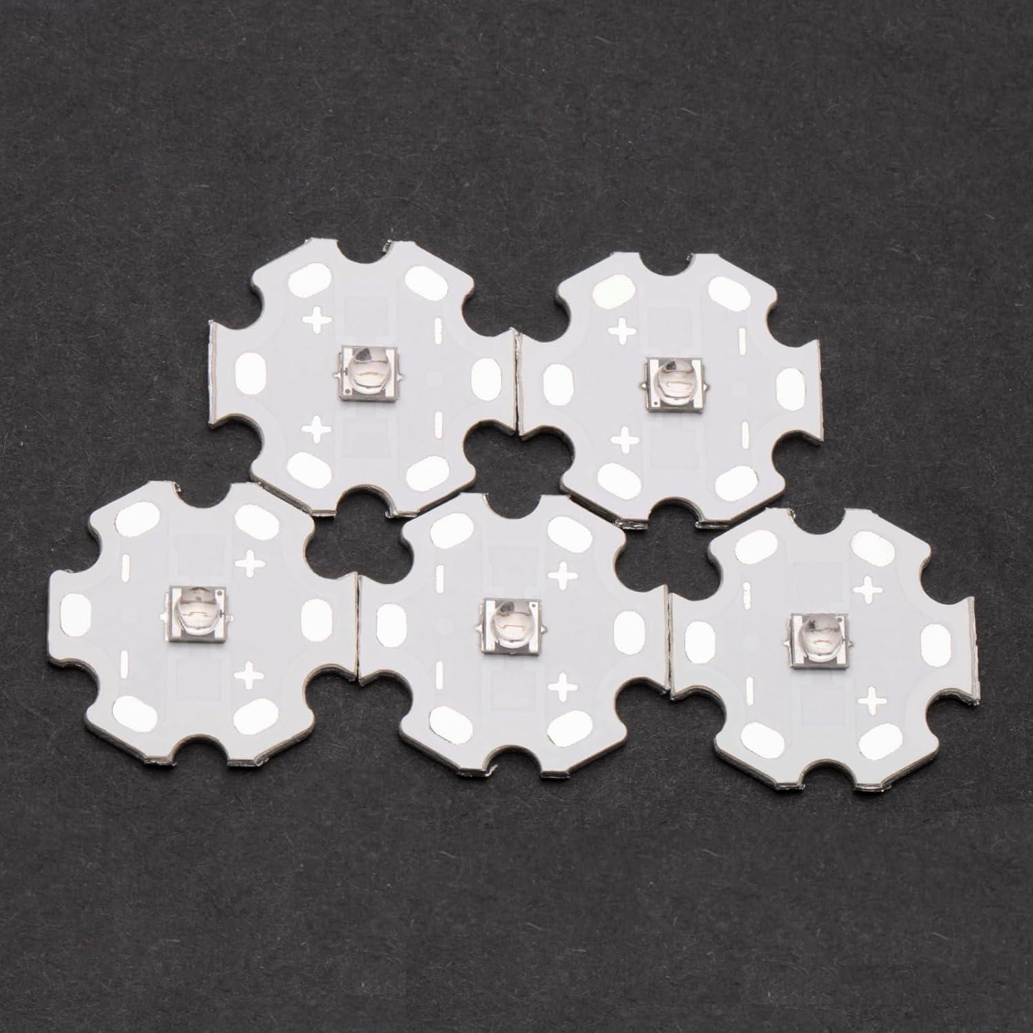 5 Pcs Luz LED UV 365-370nm Alta Potencia LEDGUHON