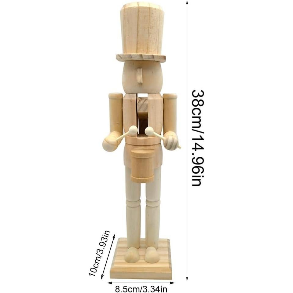 Nutcracker Prince,Christmas Ornament Nutcracker 15Inch Decorative Pine Wood Puppet King Soldier Ornament for Shelves and Tables