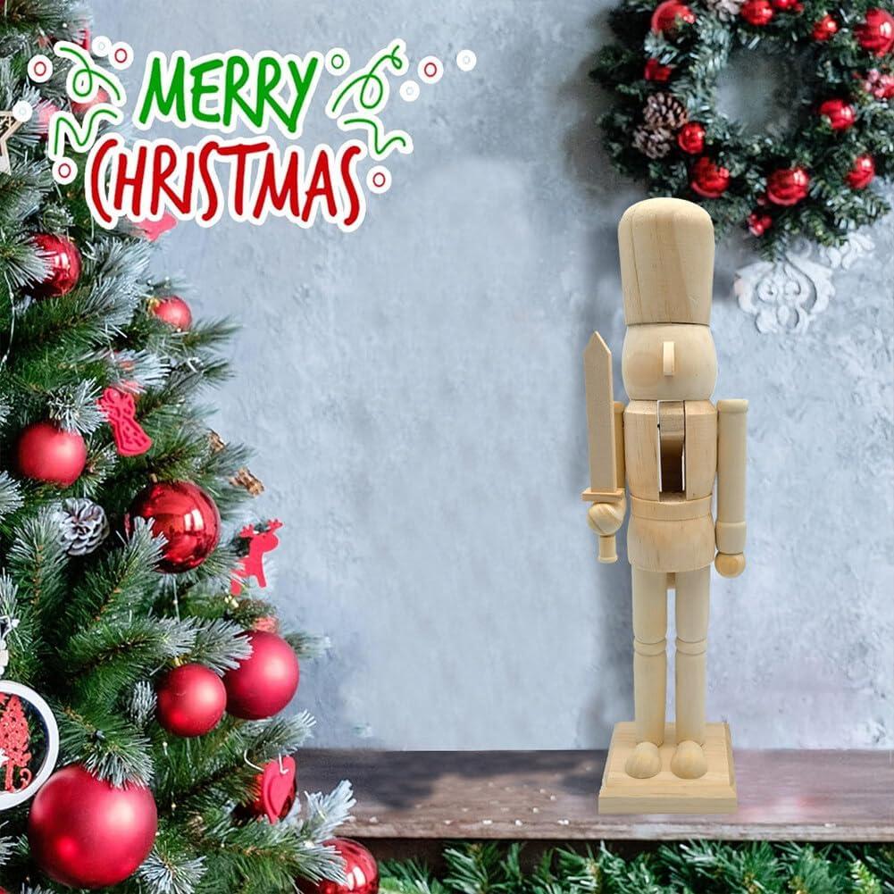 Nutcracker Prince,Christmas Ornament Nutcracker 15Inch Decorative Pine Wood Puppet King Soldier Ornament for Shelves and Tables