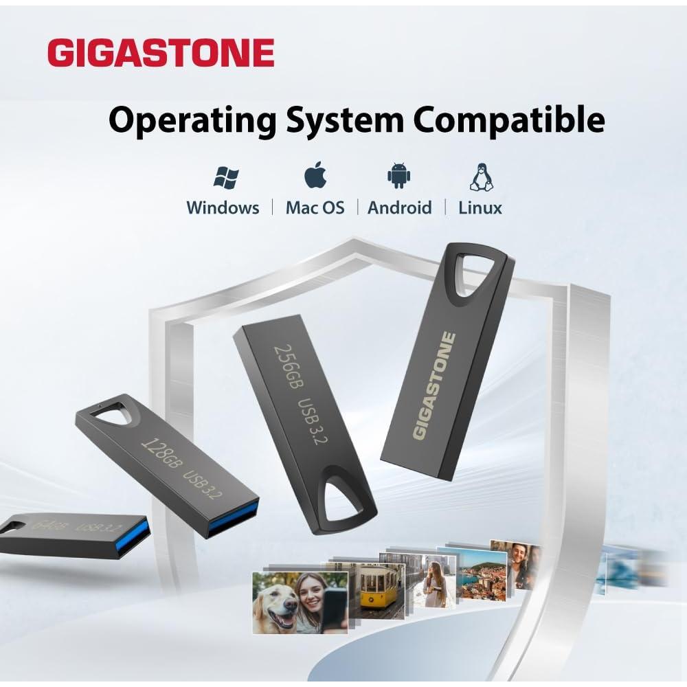 GIGASTONE Z70 32GB 2 Pack USB 3.2 Flash Drives Metal Impermeable
