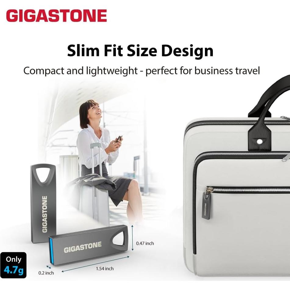 GIGASTONE Z70 32GB 2 Pack USB 3.2 Flash Drives Metal Impermeable