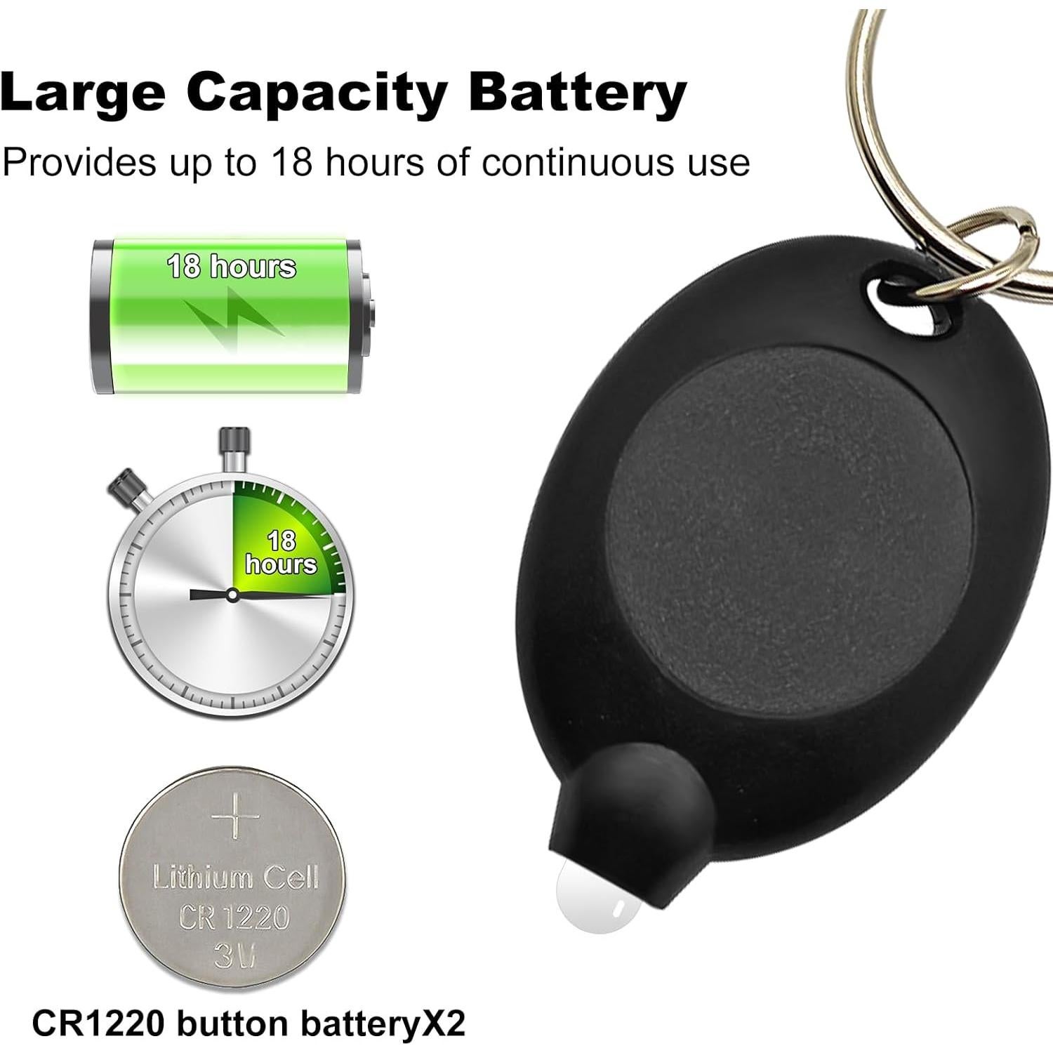 Juego de Linternas LED de Llavero y Marcadores Negros 12PCS