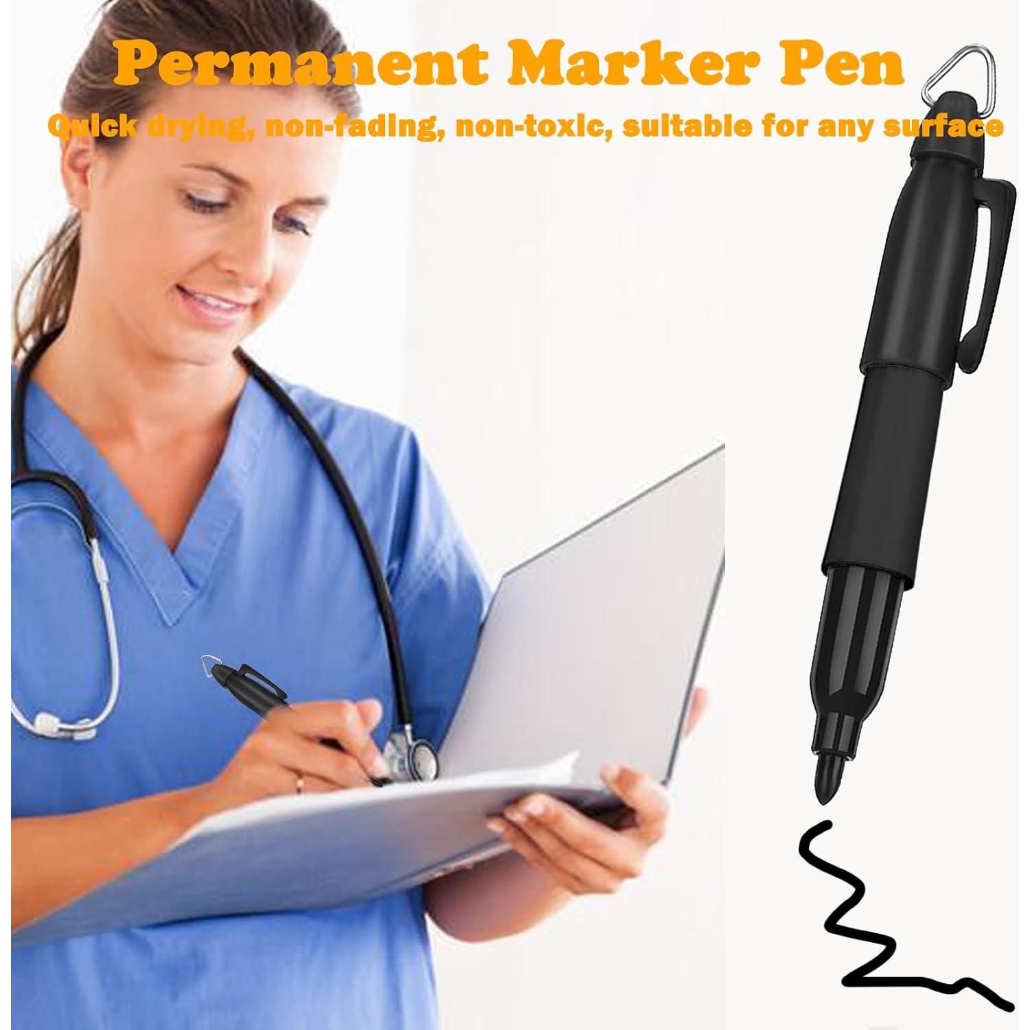 Juego de Linternas LED de Llavero y Marcadores Negros 12PCS