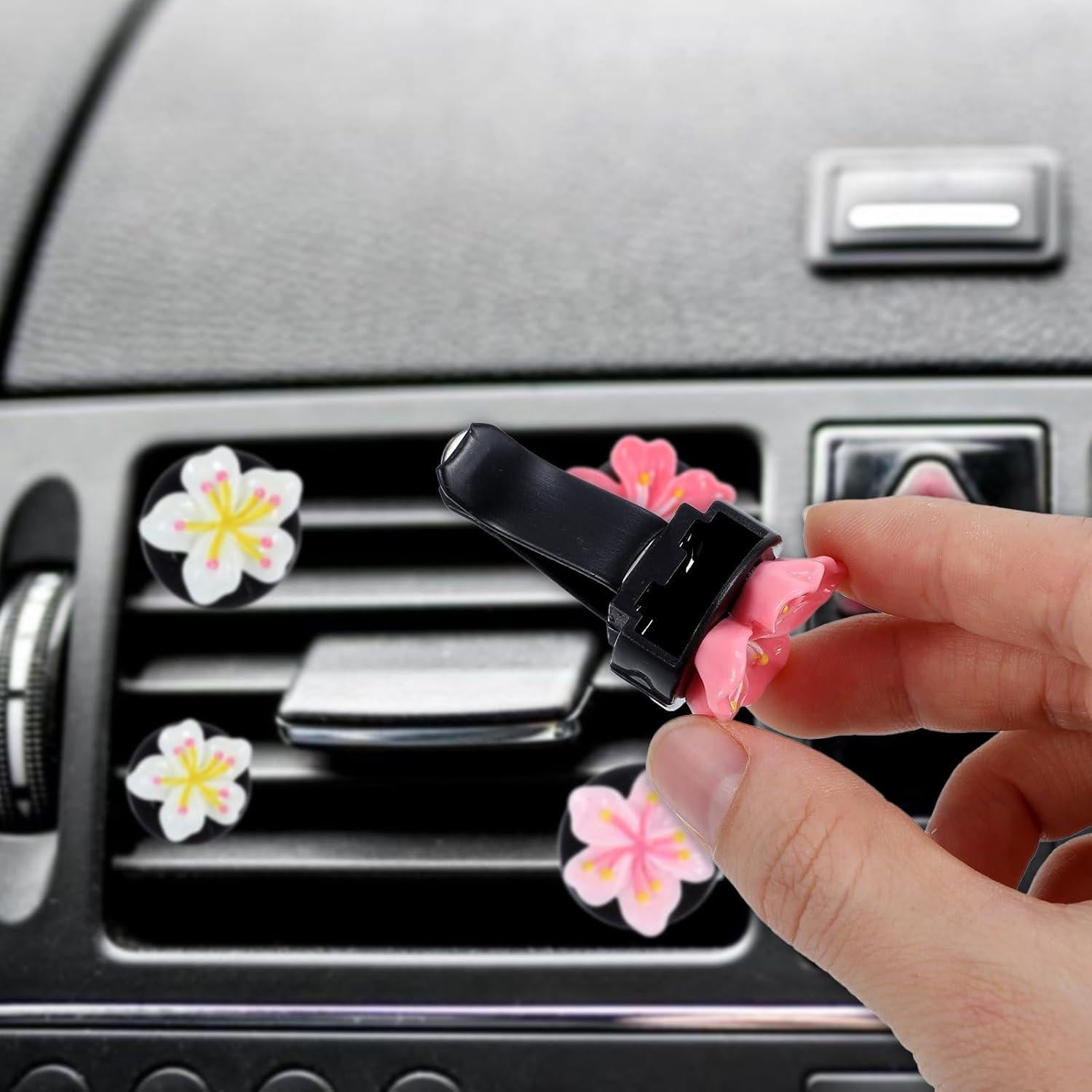 Clip de Ventilación para Auto CIATBYYJ 6 Pcs Flores de Cereza