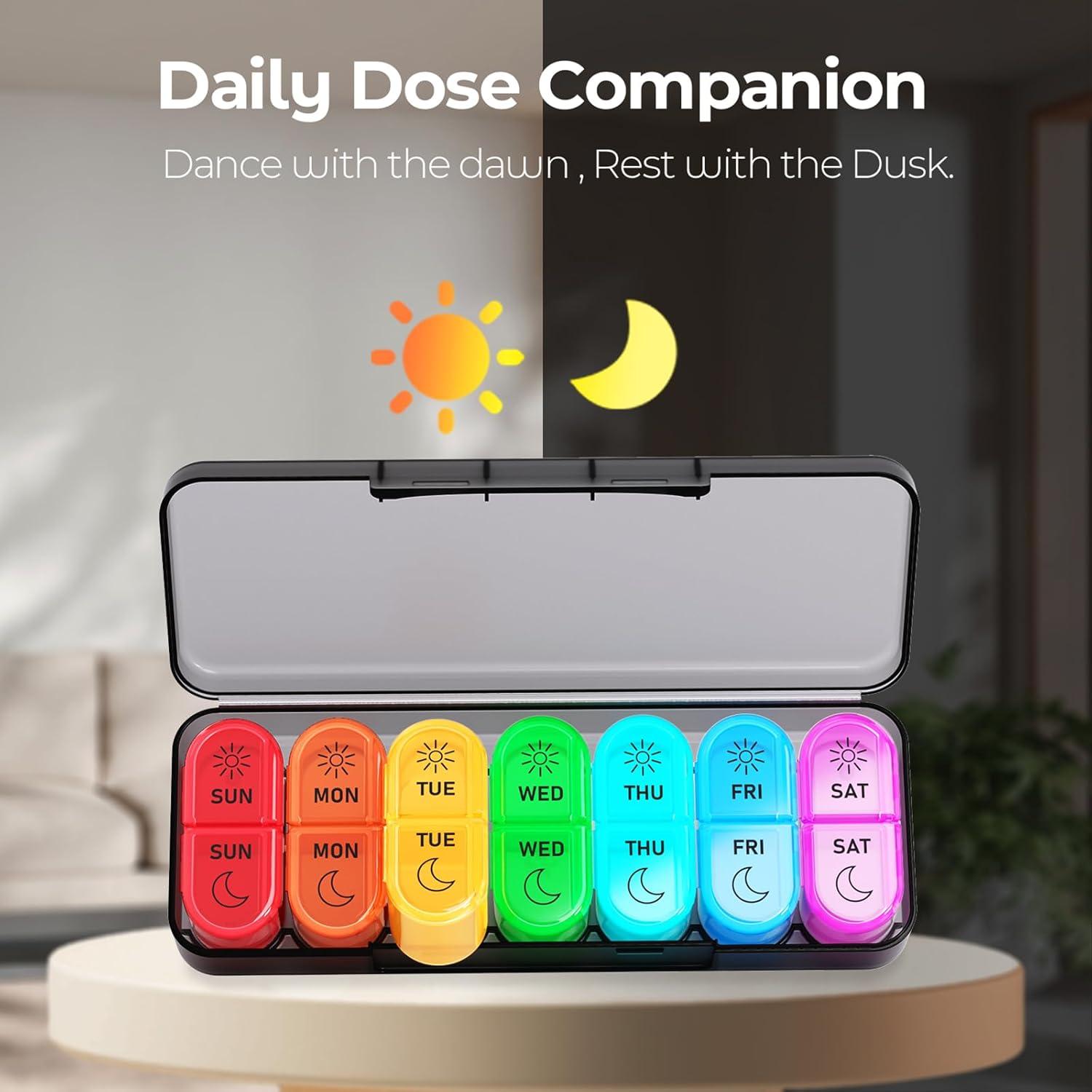 Organizador Semanal de Pastillas Windtrace AM PM 7 Compartimentos