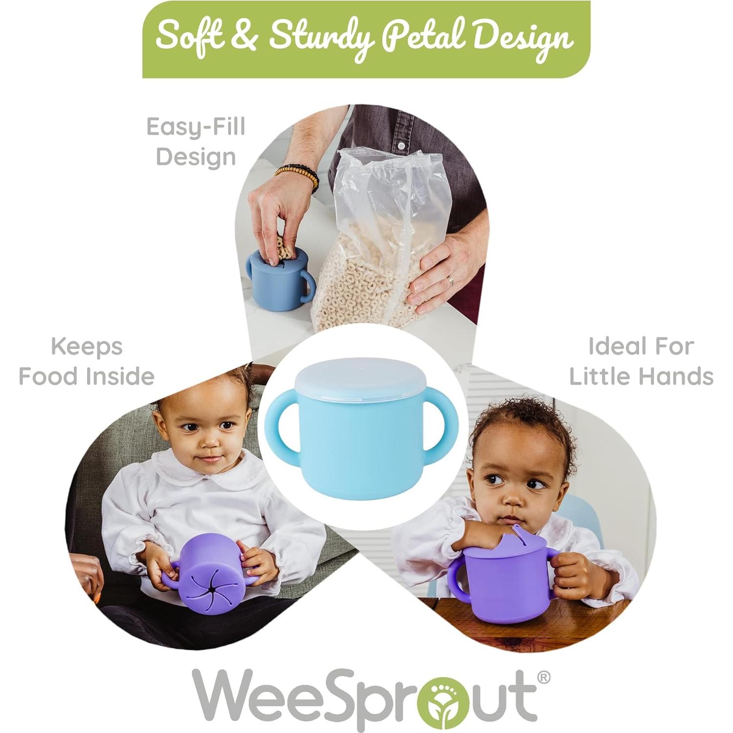 Set de 2 Tazas de Snack WeeSprout Silicona Grado Alimenticio