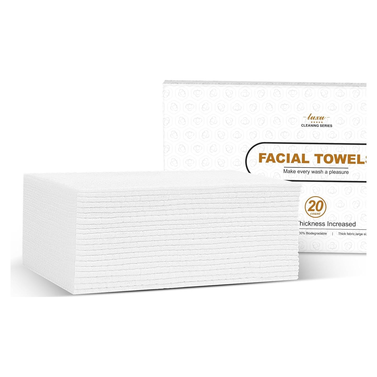 Toallas Faciales Desechables LUXU Biodegradables 20 Unidades 24.9x24.9cm