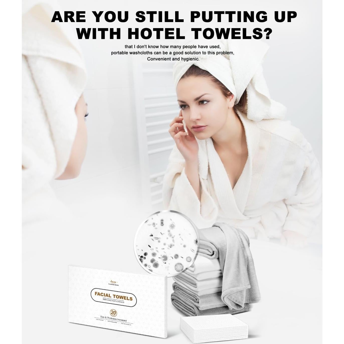 Toallas Faciales Desechables LUXU Biodegradables 20 Unidades 24.9x24.9cm