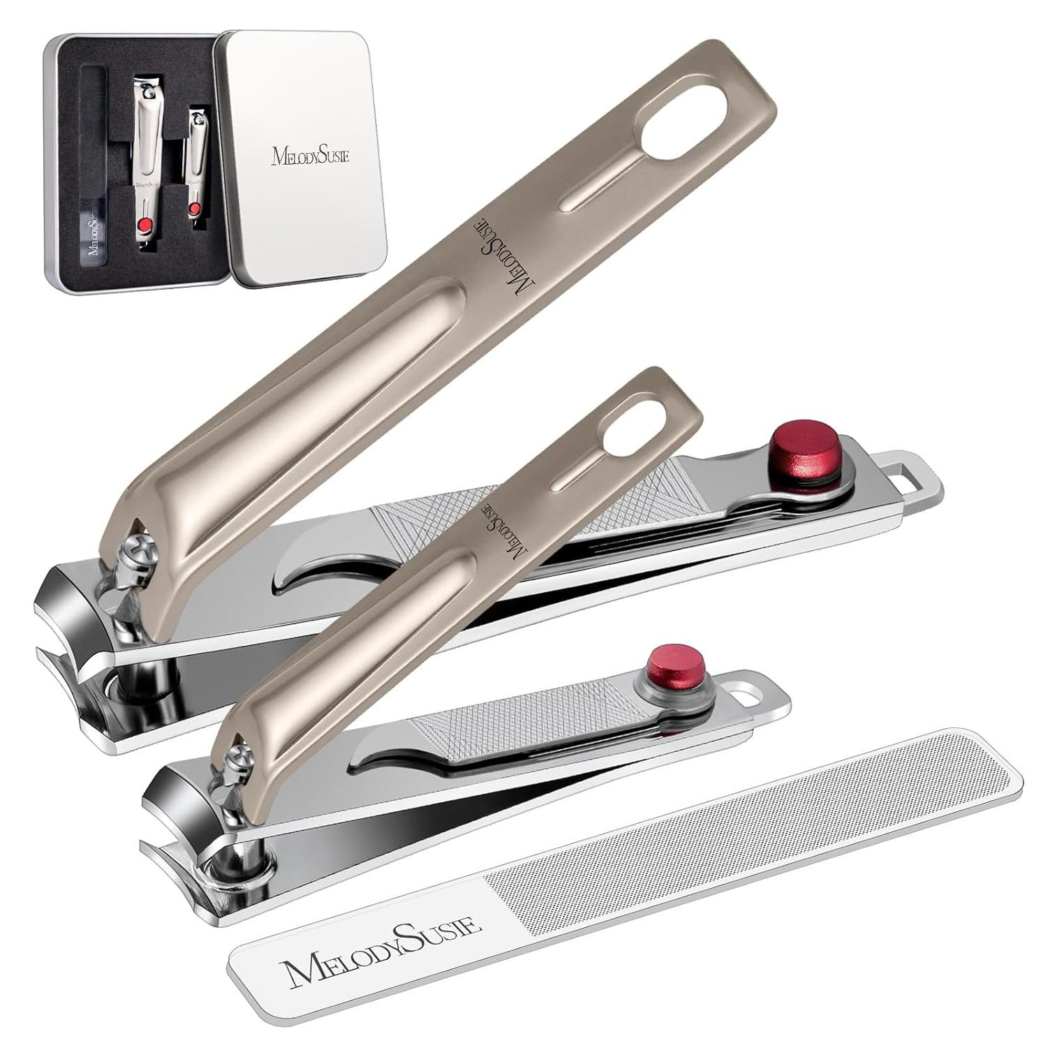 Juego de Cortauñas MelodySusie 3 en 1 con Lima de Vidrio