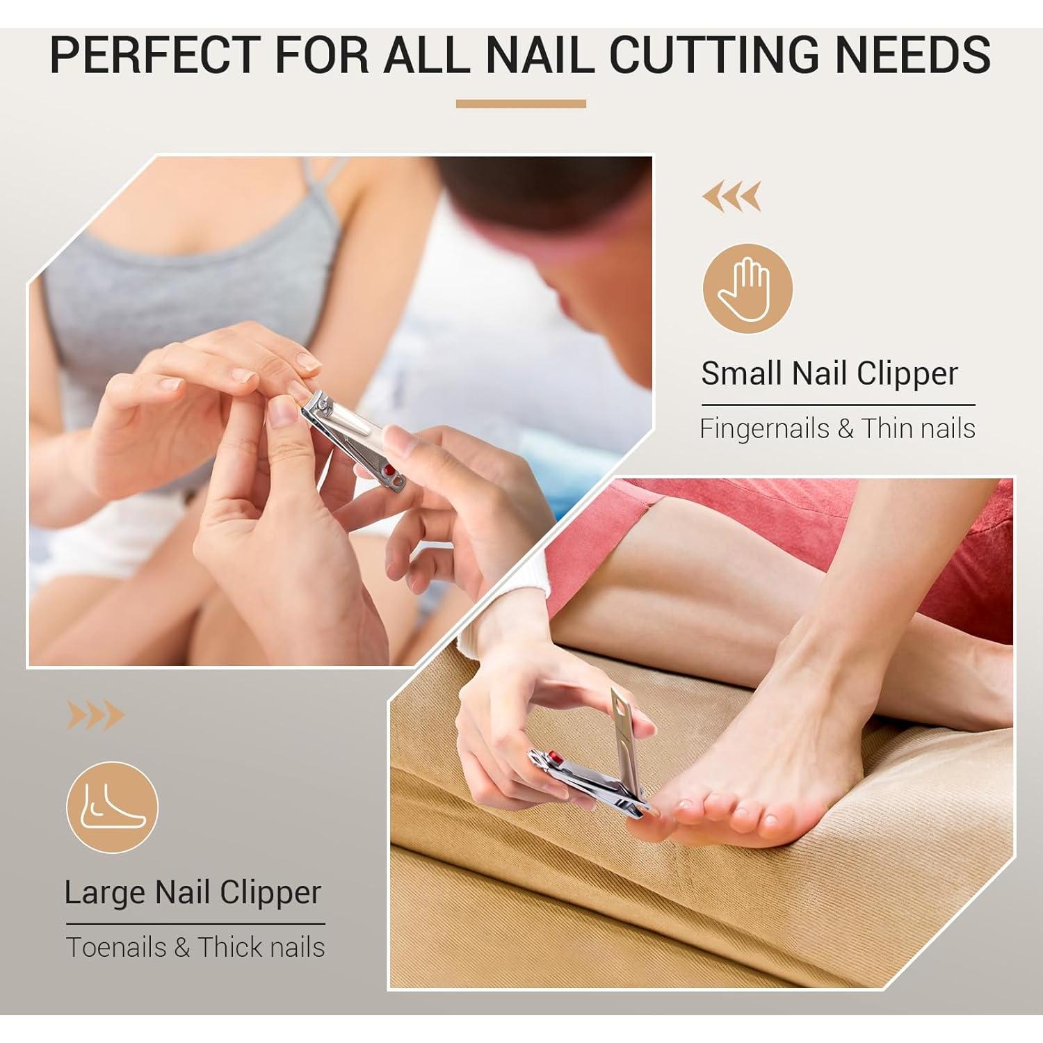 Juego de Cortauñas MelodySusie 3 en 1 con Lima de Vidrio