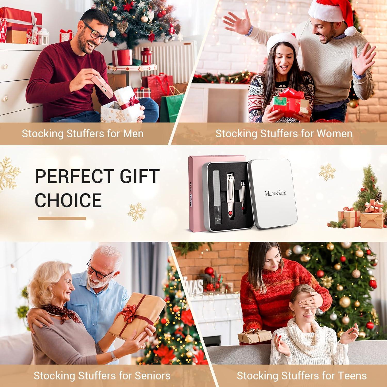 Juego de Cortauñas MelodySusie 3 en 1 con Lima de Vidrio