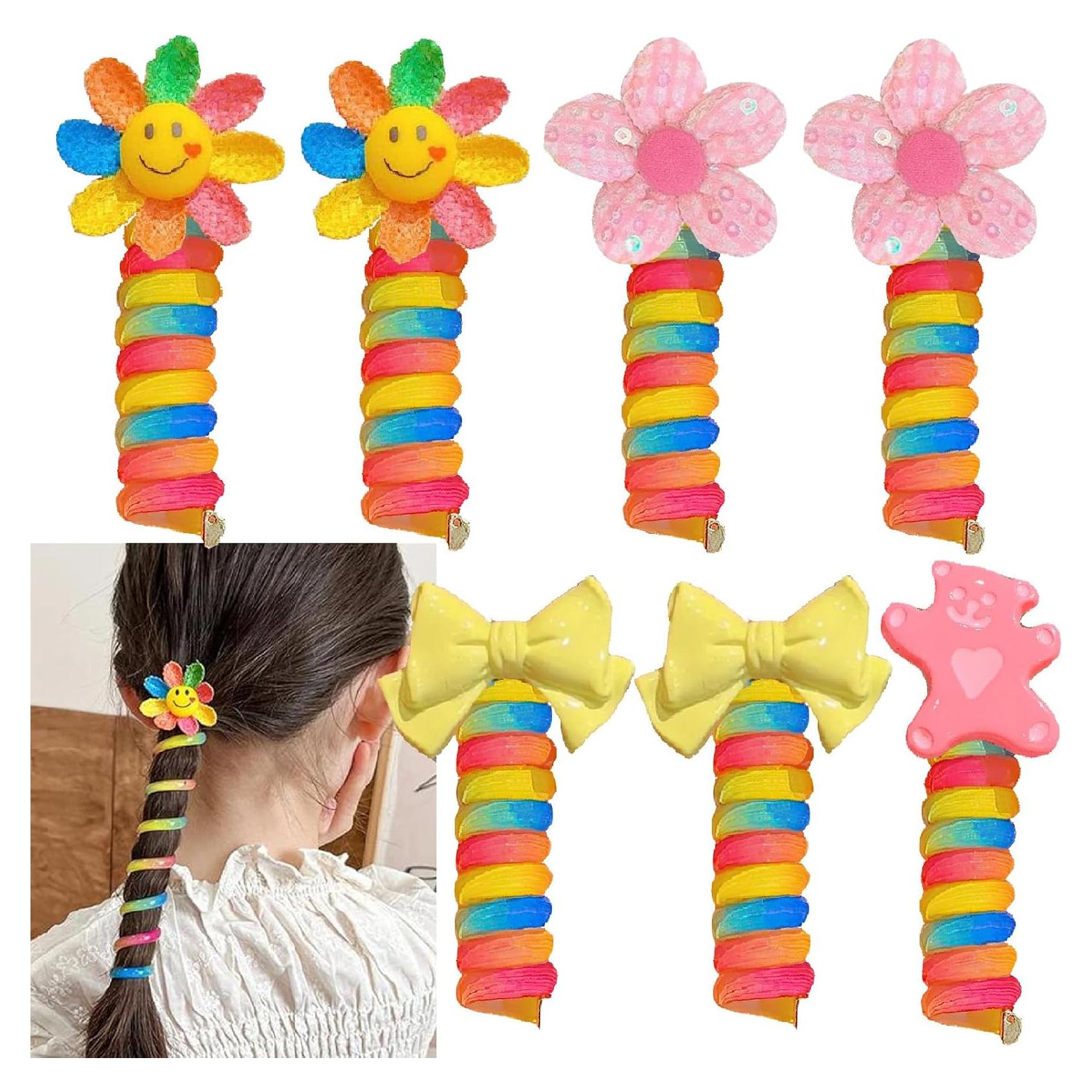 7 Bandas de Cabello de Alambre Telefónico Coloridas FULYA