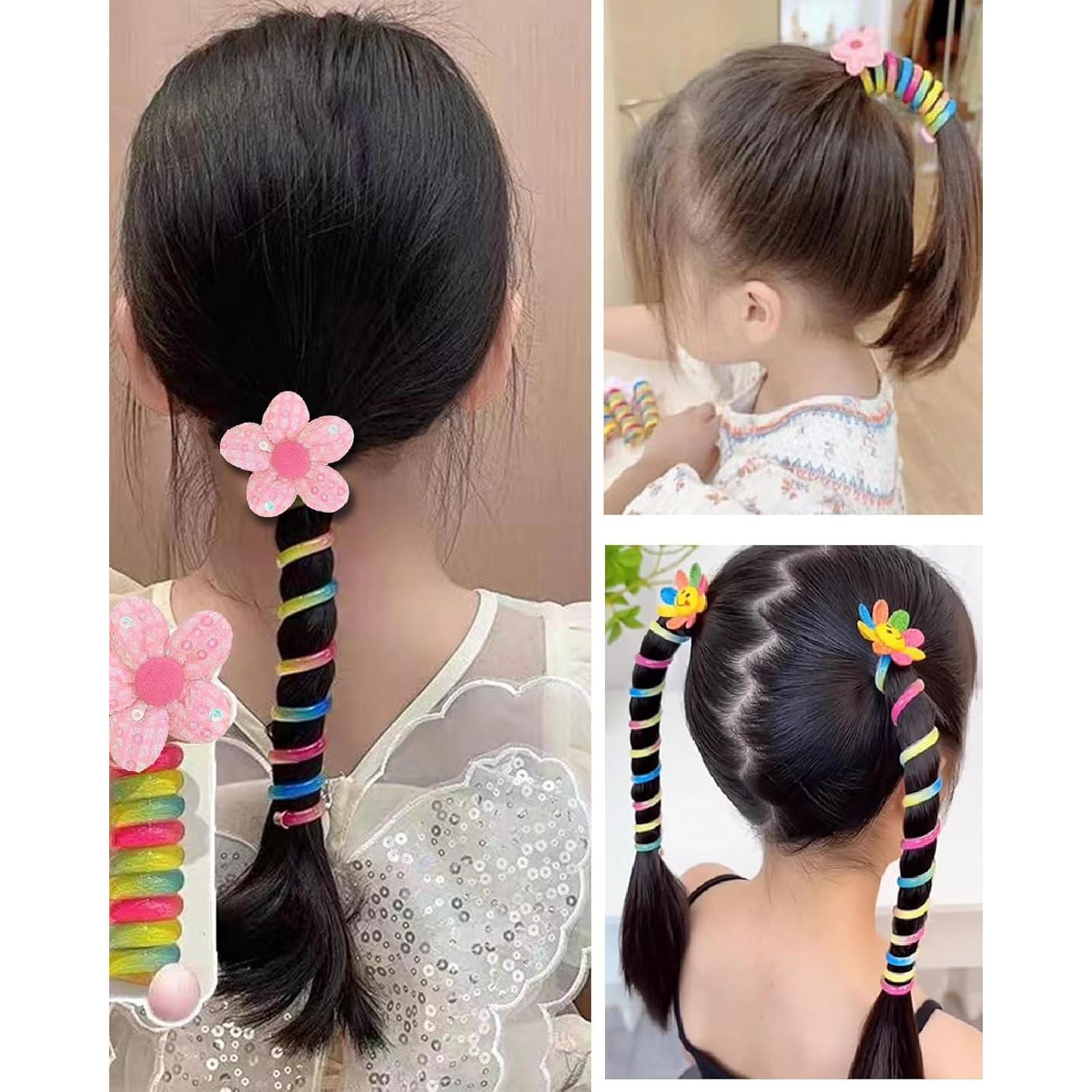 7 Bandas de Cabello de Alambre Telefónico Coloridas FULYA