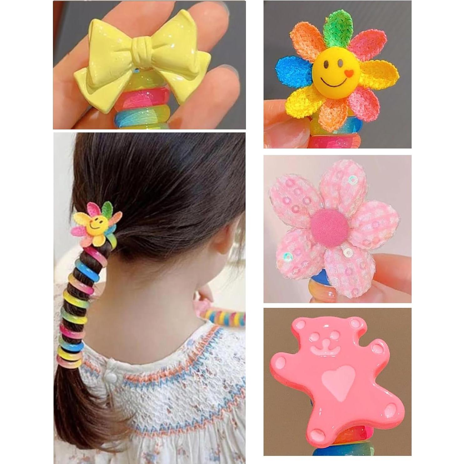 7 Bandas de Cabello de Alambre Telefónico Coloridas FULYA