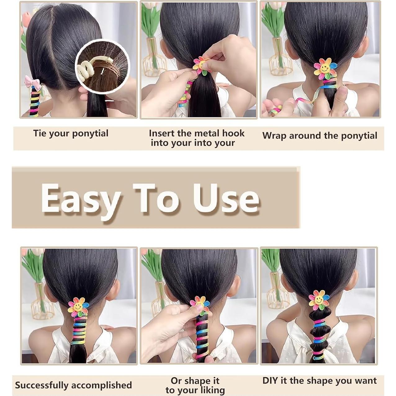 7 Bandas de Cabello de Alambre Telefónico Coloridas FULYA