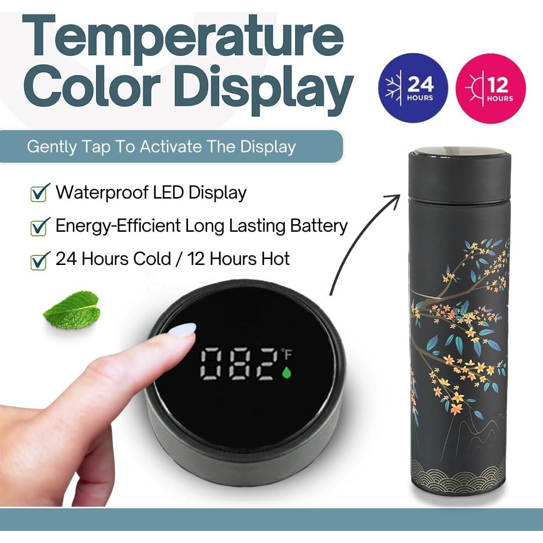 Botella Infusora de Té Farasi 15 oz Acero Inoxidable Pantalla