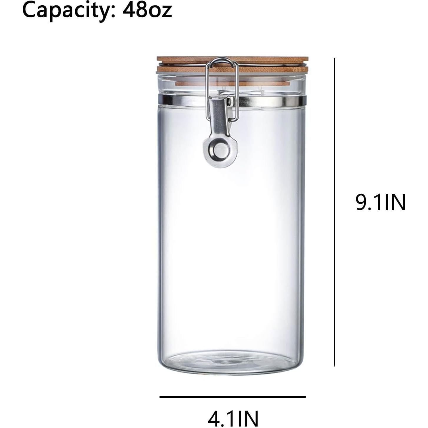 Contenedor de Almacenamiento Hermético de Vidrio Zrwcvxy 1400ml