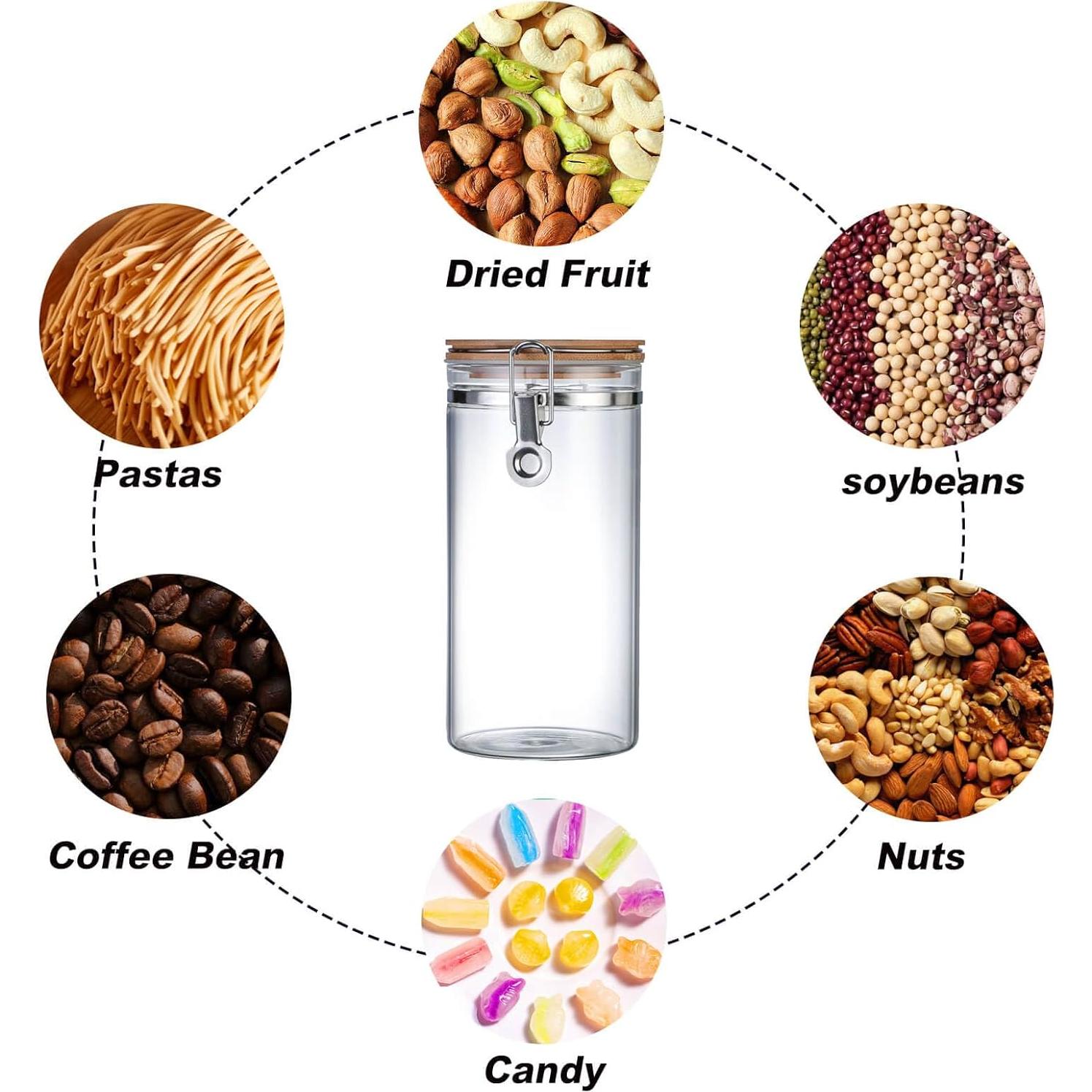 Contenedor de Almacenamiento Hermético de Vidrio Zrwcvxy 1400ml