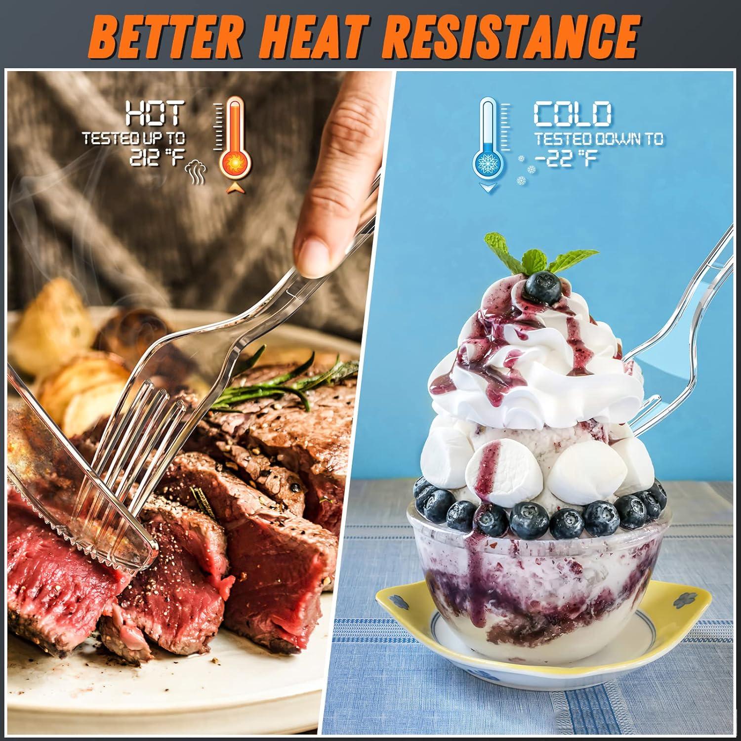 Tenedores de Plástico Dipoo Transparentes 18 cm Resistentes 84 Pzs