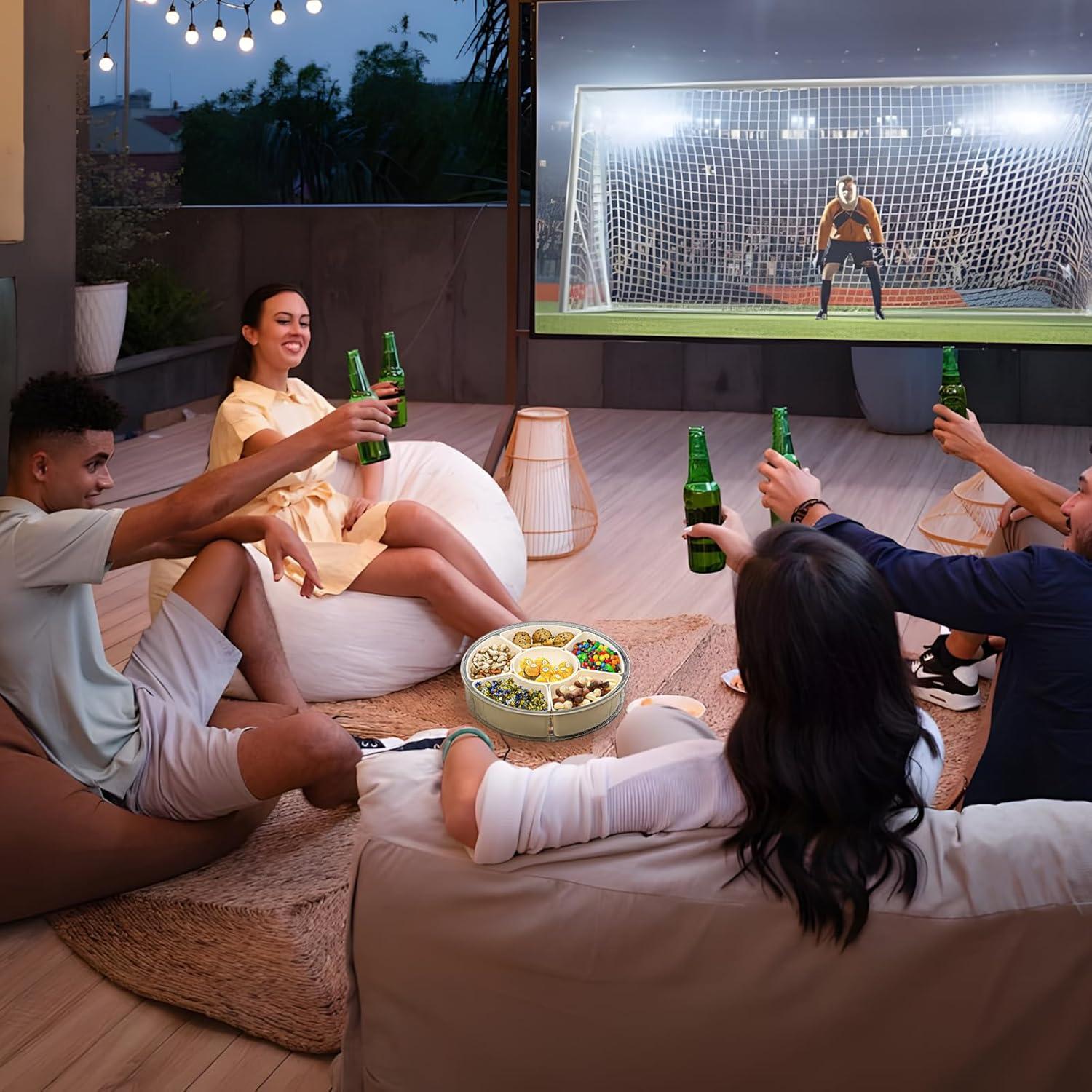 Bandeja de Servicio Dividida Riyeloi 26.67 cm con Tapa y Asa