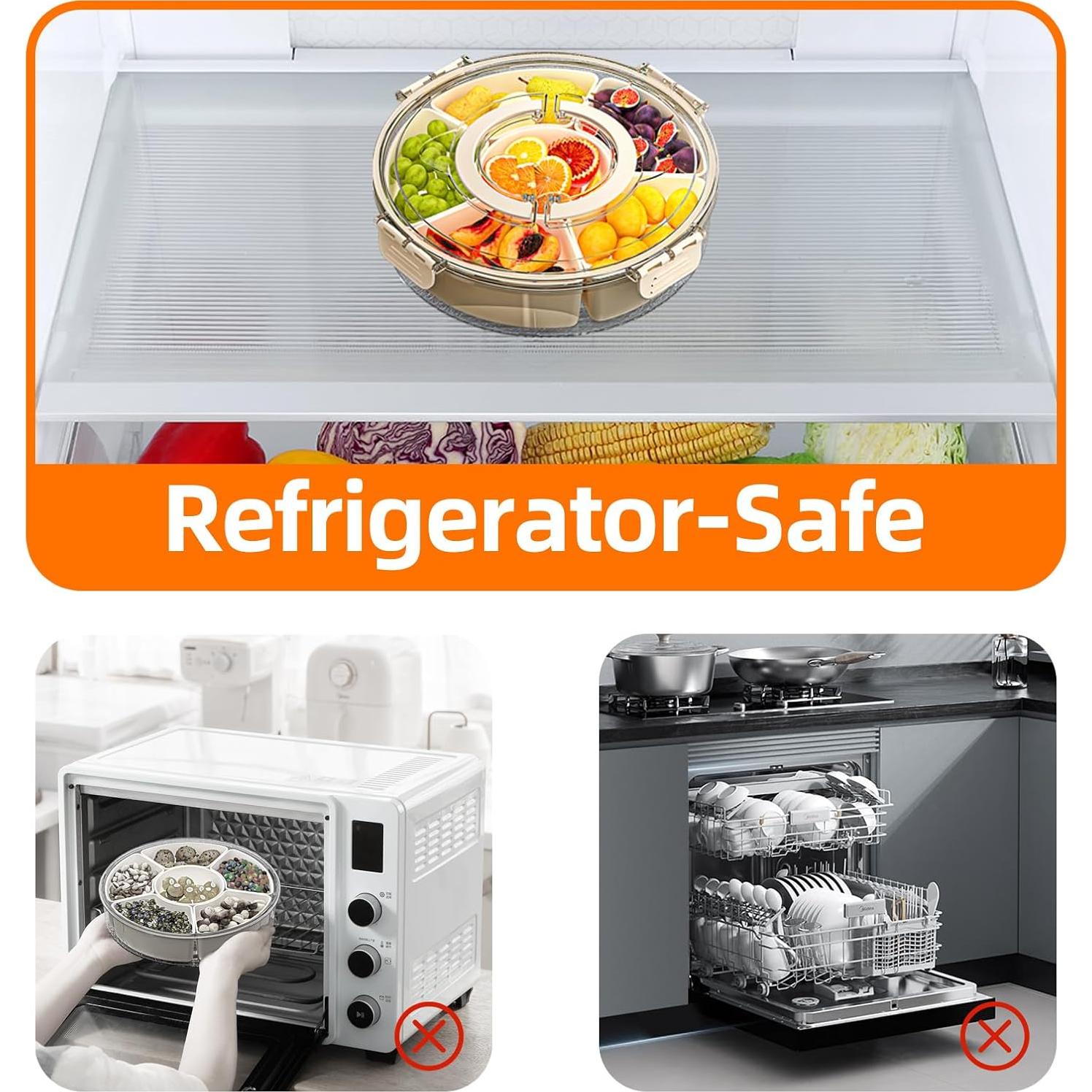 Bandeja de Servicio Dividida Riyeloi 26.67 cm con Tapa y Asa