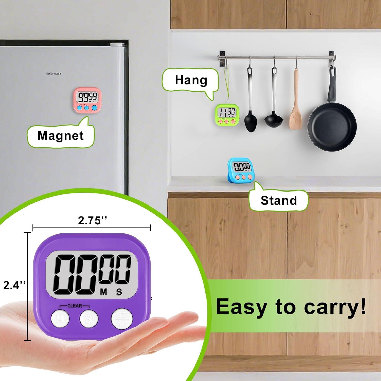 Temporizador Digital AOUVES 4 Pack Rosa Azul Verde Púrpura