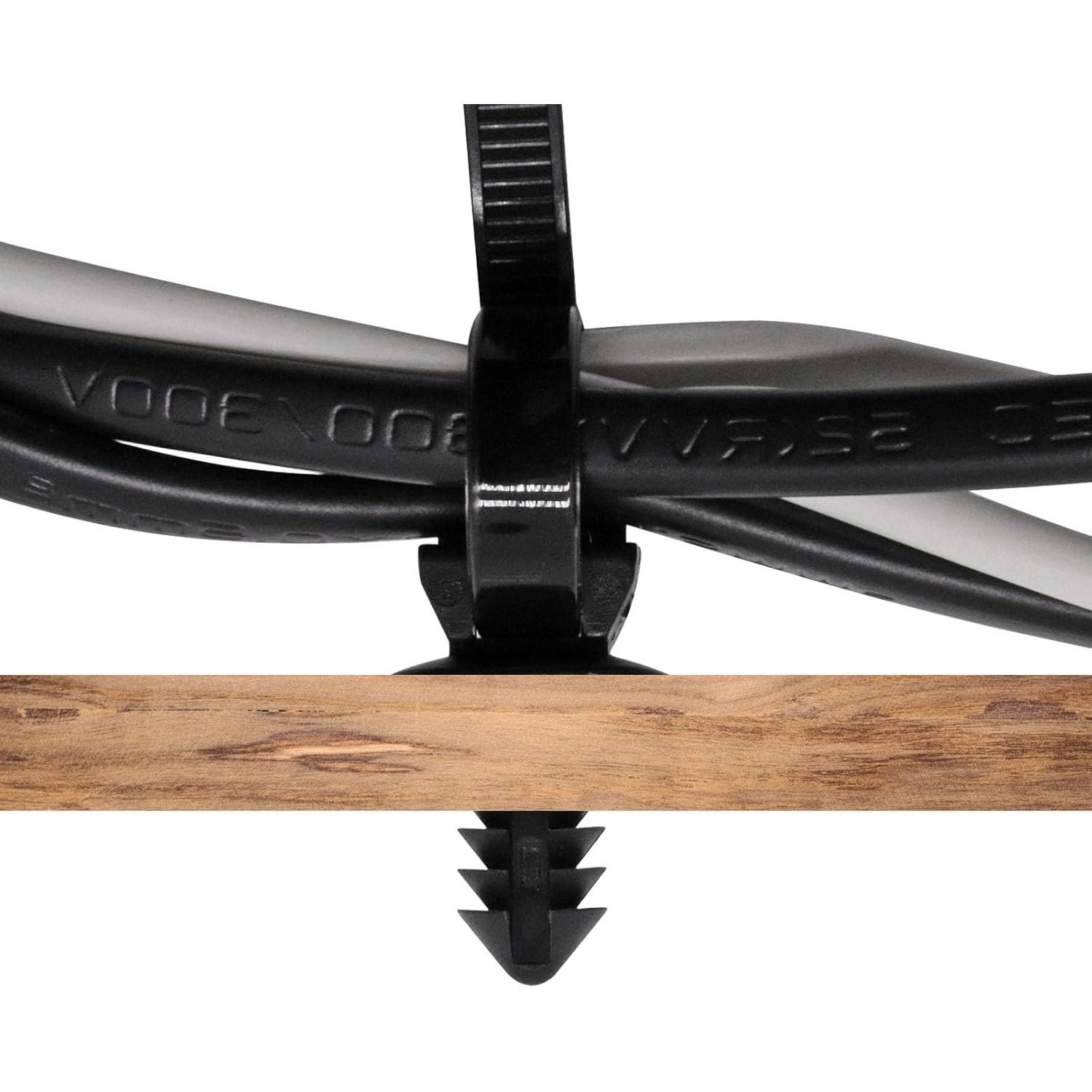 60 Sujetadores de Montaje a Presión SWZHAI Nylon Negro