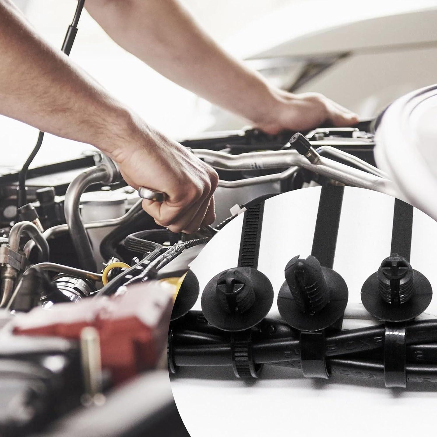 60 Sujetadores de Montaje a Presión SWZHAI Nylon Negro