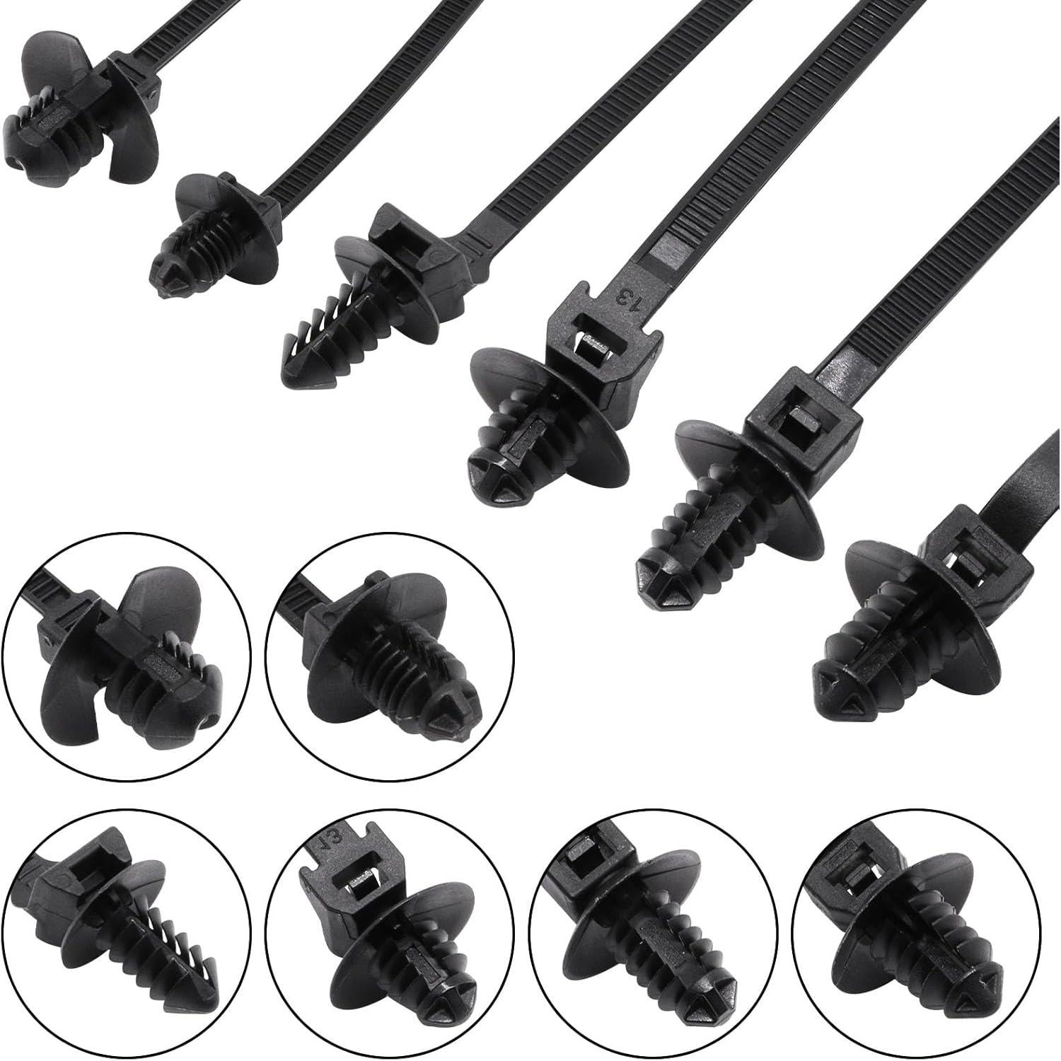 60 Sujetadores de Montaje a Presión SWZHAI Nylon Negro