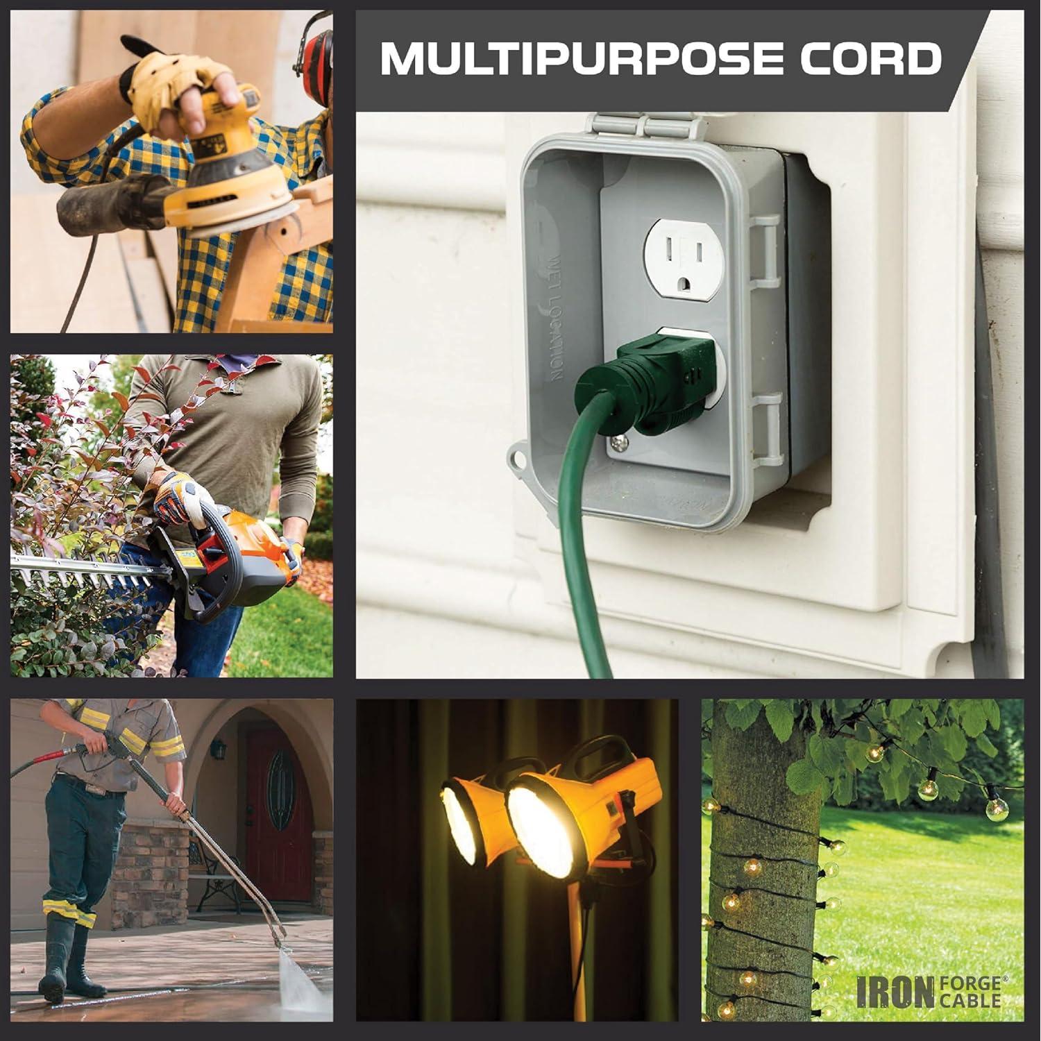 Cable de Extensión Iron Forge 1.83m Verde 16/3 SJTW 13A