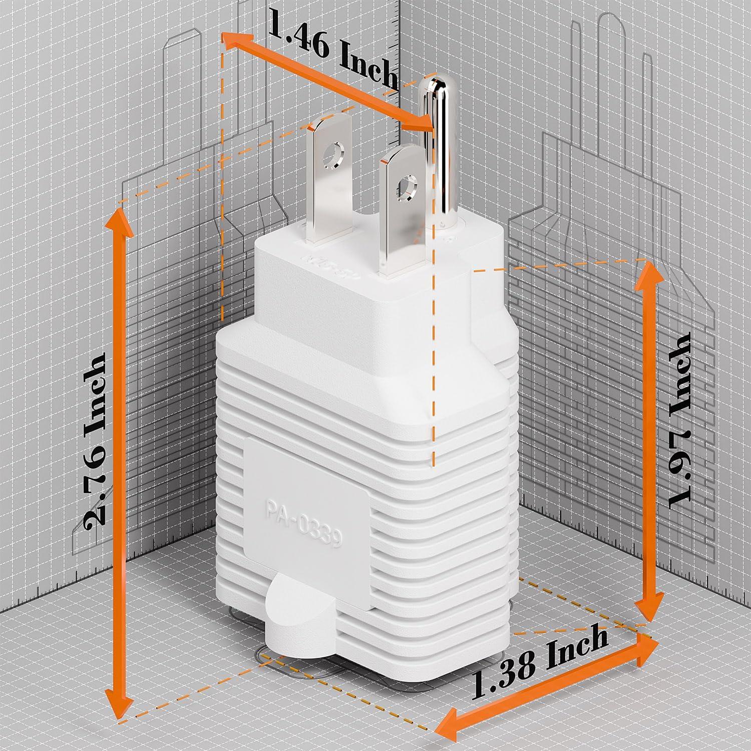 Adaptador de Enchufe CA 4 en 1 PluGrand 15A 125V a 20A 250V