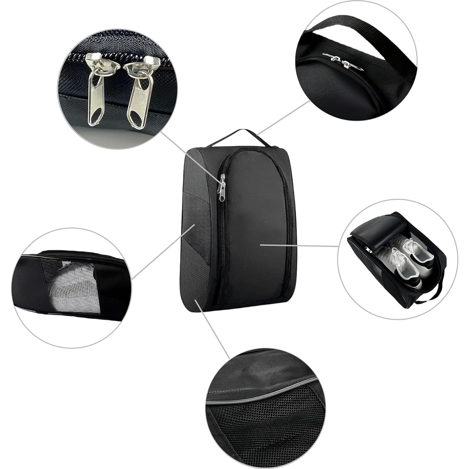 Bolsa de Zapatos de Golf Gem Negra - Organizador Impermeable