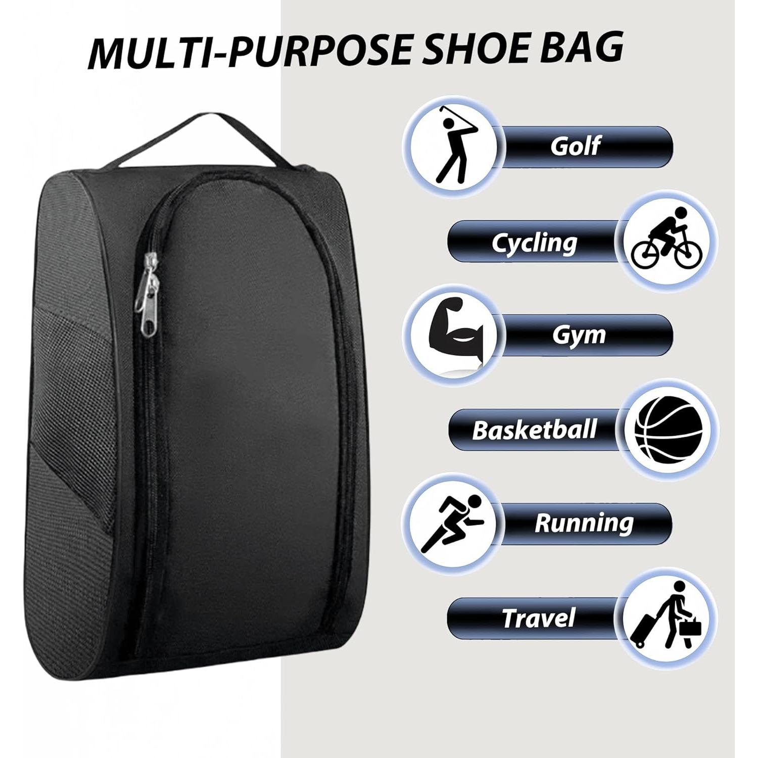 Bolsa de Zapatos de Golf Gem Negra - Organizador Impermeable