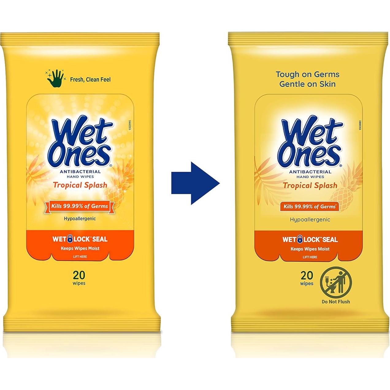 Toallitas Antibacteriales Wet Ones Tropical Splash 20 Unidades