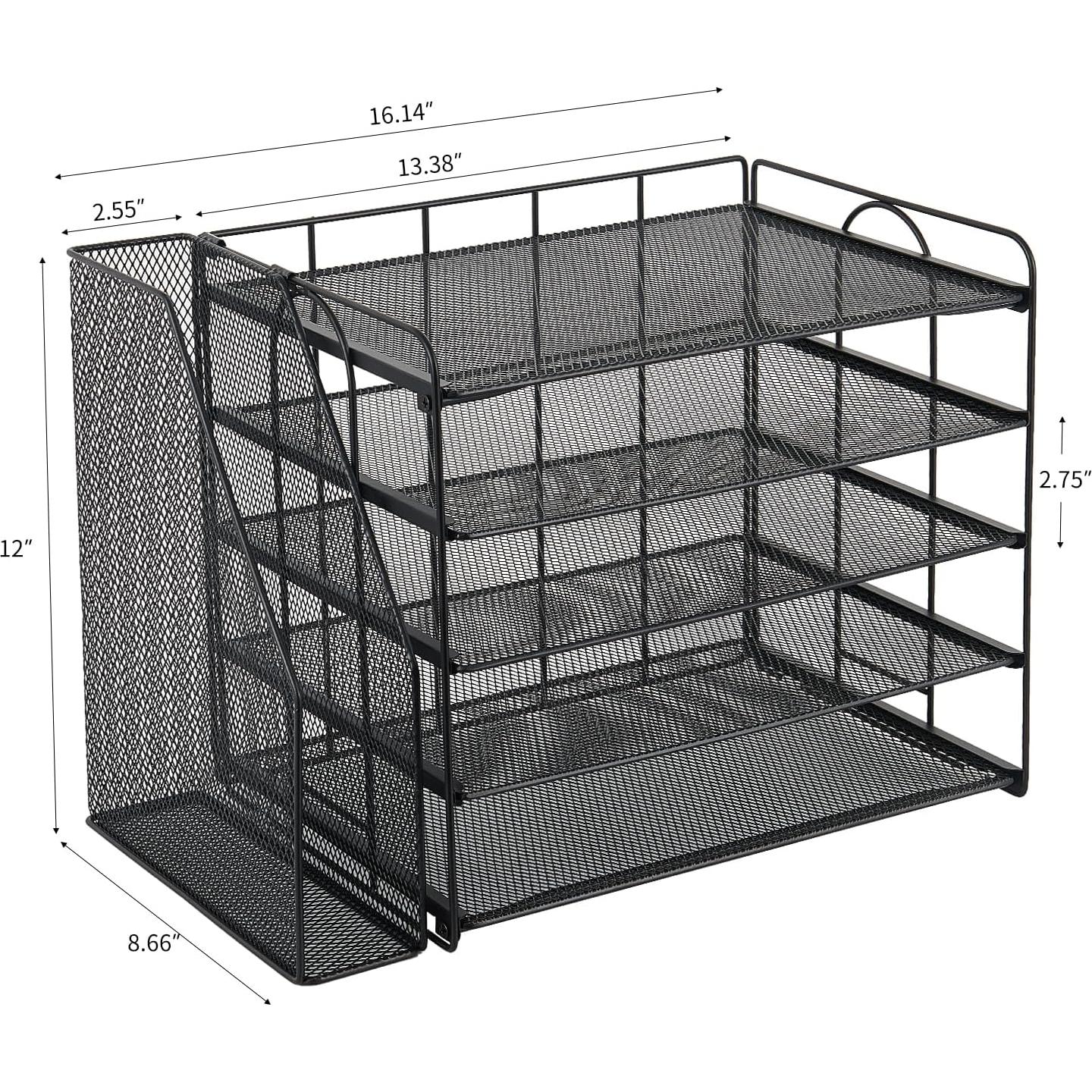 Organizador de Escritorio OPNICE 5 Niveles Metal Negro