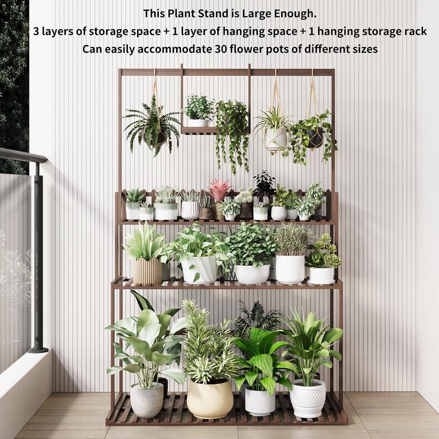 Estante Colgante de Plantas COPREE 3 Niveles Escalera 95x45x146cm