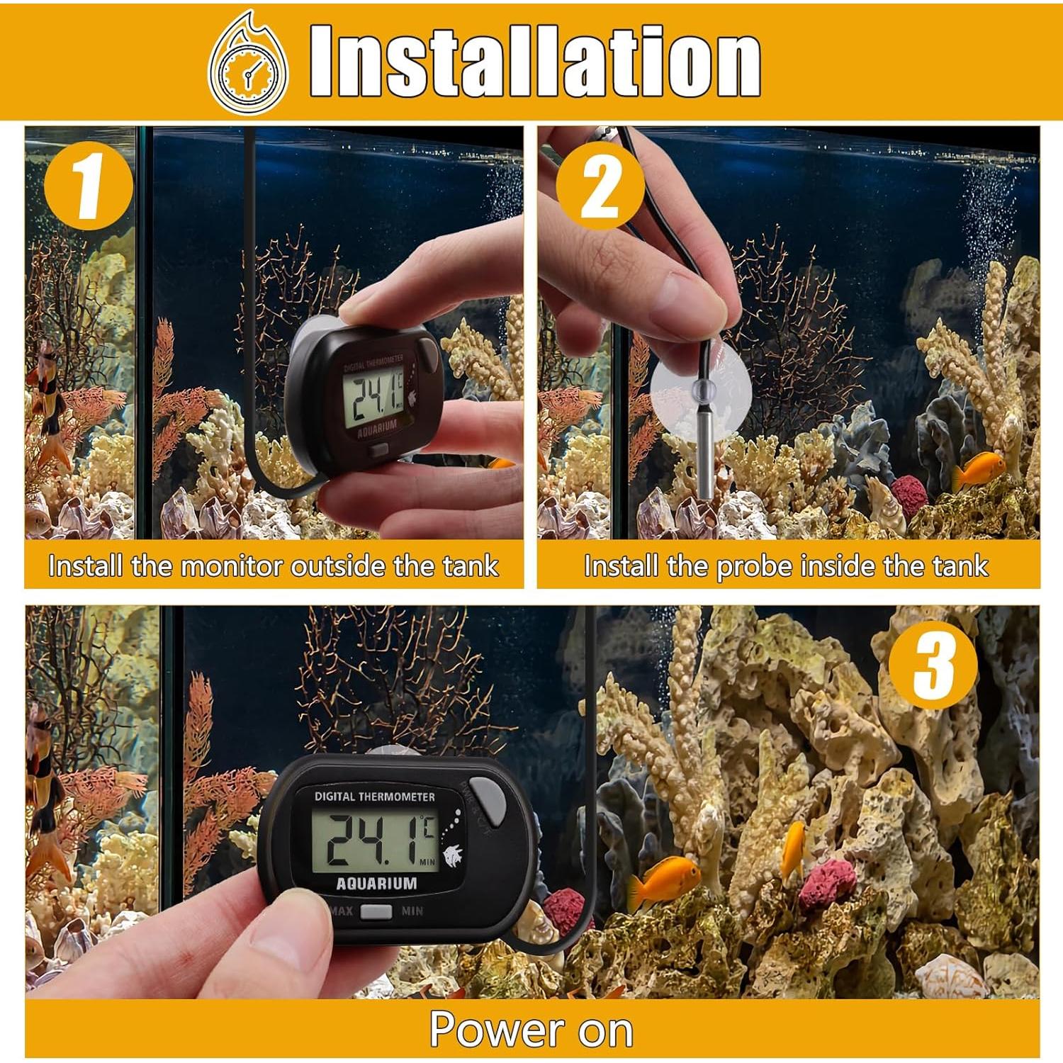 Termómetro Digital para Acuario Poly JLENOVEG LCD Gris